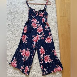 Floral and polka dot romper